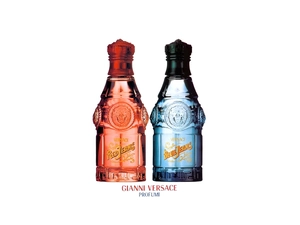 Red, blue, bottles, perfume, Versace
