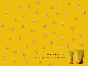 Stars, cream, ducks, sun, Bvlgari