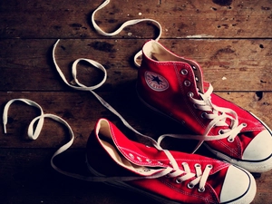 Converse, Red, shoelace, sneakers