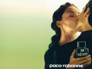bowl, Paco Rabanne, a man, kiss, perfume, Women