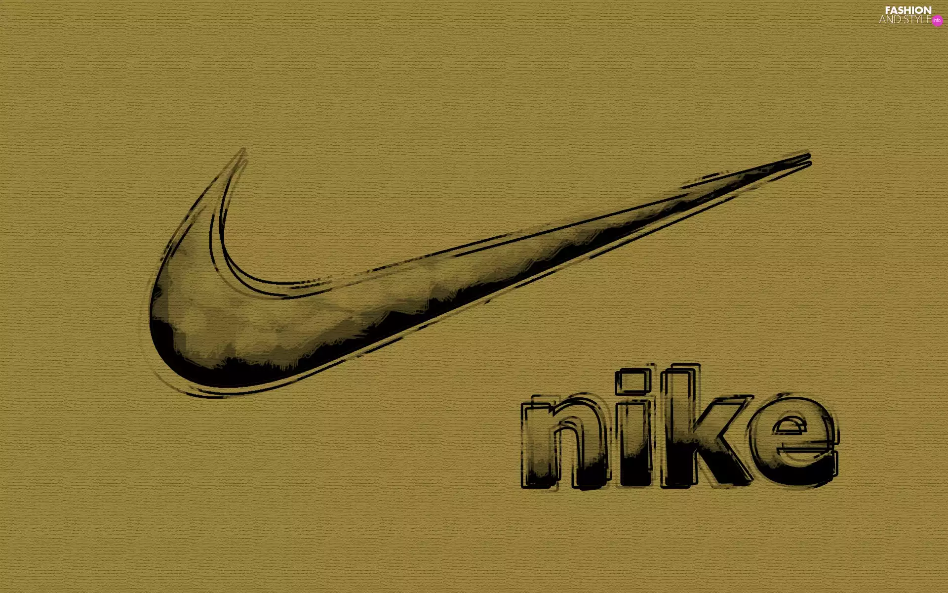 logo, Brown, background, Nike