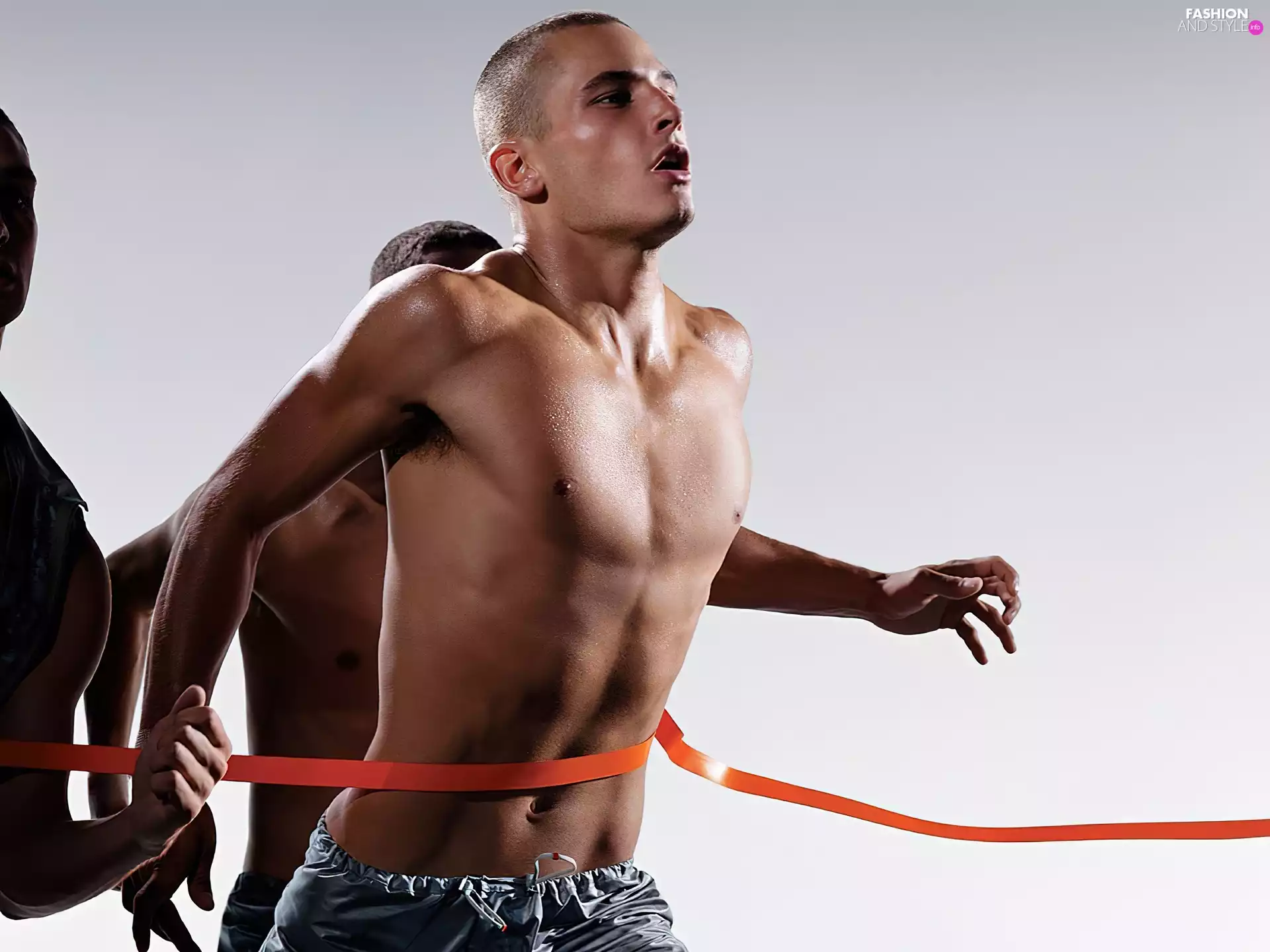 finishing line, Hugo Boss, a man