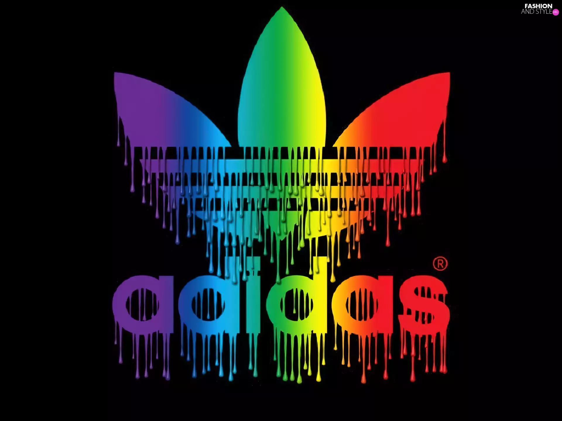 color, logo, adidas, dripping