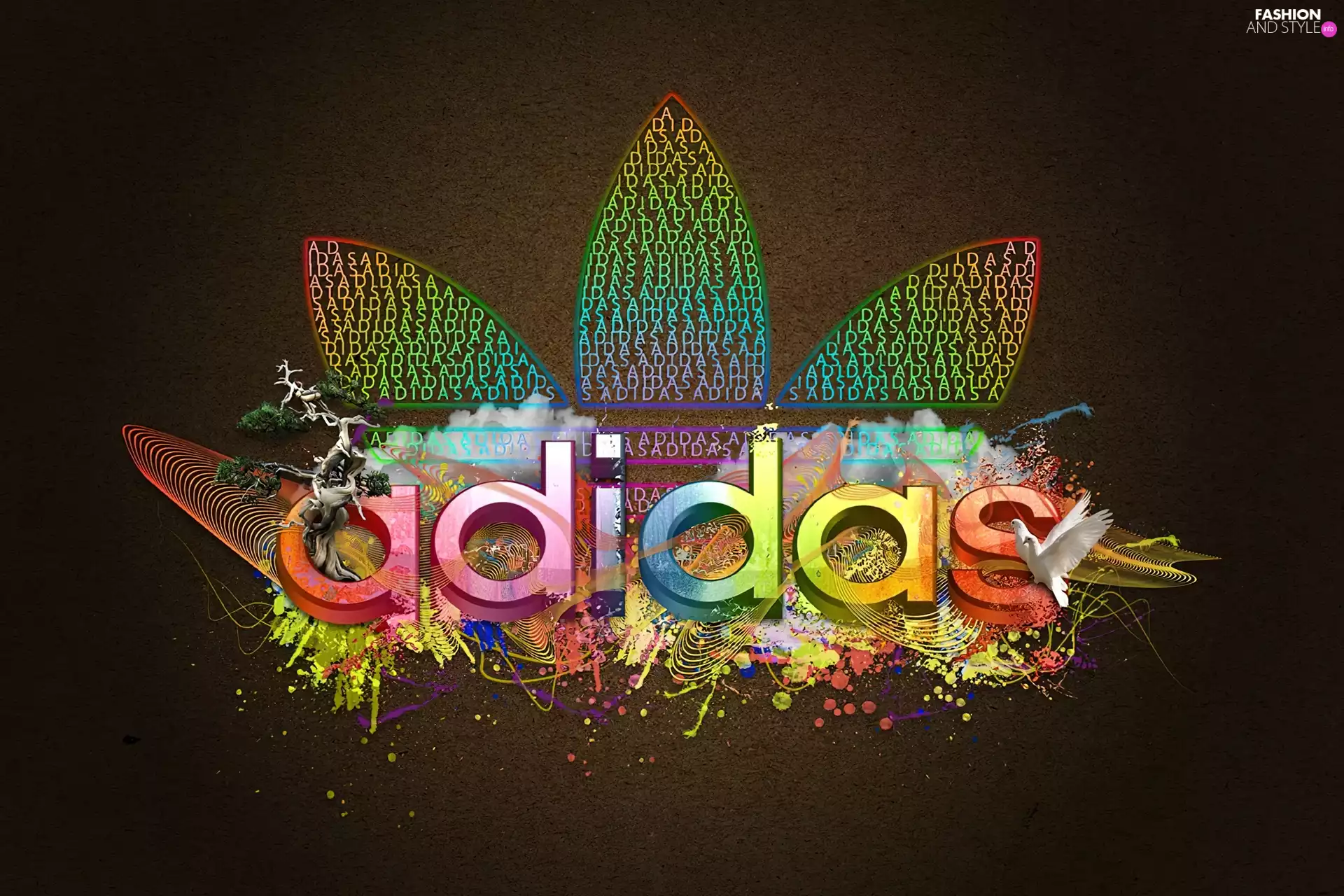 color, Adidas, birds, logo