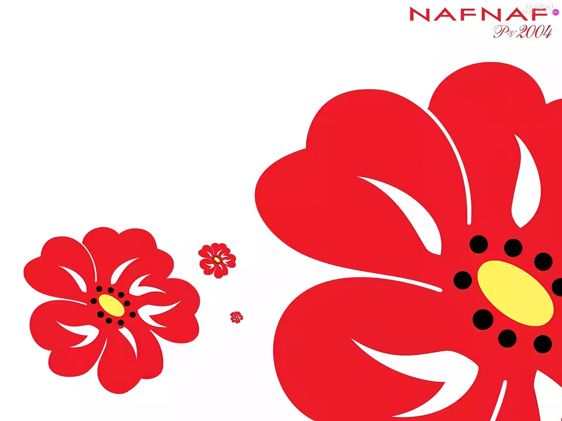 Naf Naf, Flowers, graphics, Red
