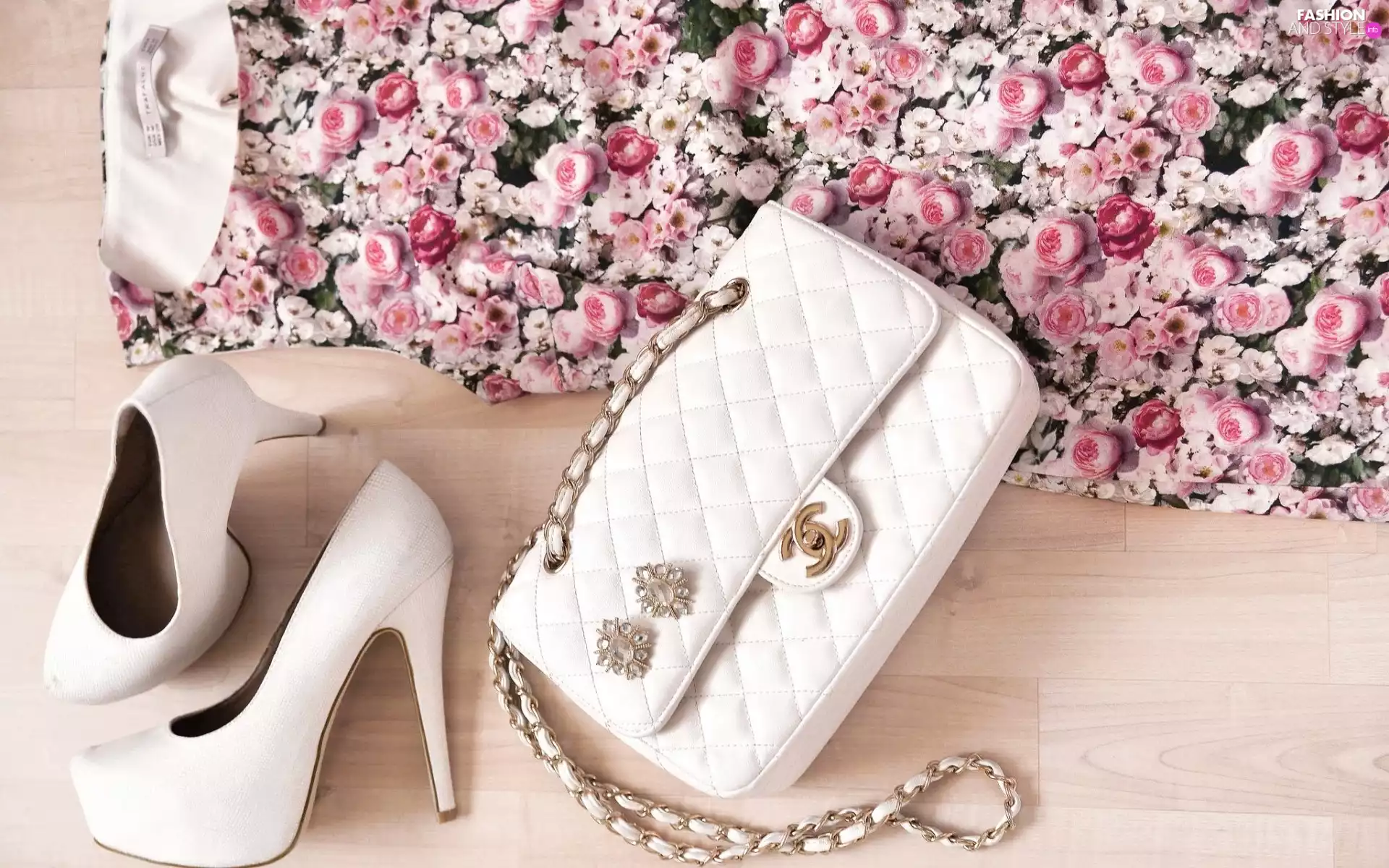 White, White, Coloured, heels, Boots, Purse, Dress Shoes
